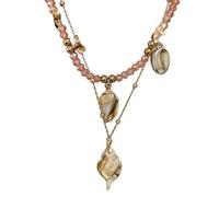 Msioytog Trendy Two Layer Shell Pendant Necklace Charm Design Collarbone Chain Perfect for Beach Vacation Adjustable Collarbone Chain