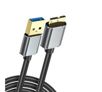 Msioytog USB3.0 MicroB Data Cable with Reinforced Connector for External Storage and Cameras MicroB Cable for External Storage