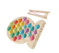 Msioytog Wooden Letter Fishing Toy for Toddler to Learn Spelling While Developing Fine Motor Abilities Wooden Fishing Toy