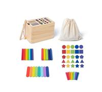 Msioytog Wooden Sorting Box for Babies and Toddler to Learn Colors and Shapes Promoting Early Cognitive Development Preschool Teaching Aid