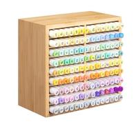 MsisieIve Bamboo Marker Organiser,Wooden Desktop Storages Hold 124 Markers,Pen Storage, All-In-One Markers Storage For Home Office Desk Classroom