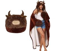 MSISILY Wearable Blanket with Sleeves, Highland Cow Blanket, Soft Snuggle Blankets Birthday Christmas Gifts for Women