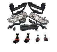 Msisuhoa For Nissan For X-Trail T32 2017 2018 2019 2020 Fog Lights LED Fog Lamp Foglights Bracket Harness Cover Grill Bezel Car Front Fog Lamp(LED Set)
