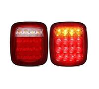 Msisuhoaf Rear Light Assembly For Jeep For Wrangler YJ TJ CJ 2pcs 16 LED Tail Lights Smoked Shell Light Rear Brake Reverse With/without Turn Signals(Red with Turn)