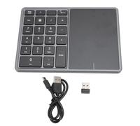 Msiud 2 in 1 Wireless Numeric Keypad, Black Blue Tooth Number Pad with 2.4G Touchpad and Type C Charging, 500mAh Financial Accounting Keyboard 22 Keys for PC Laptop Desktop, Compatible (Dark Gray)