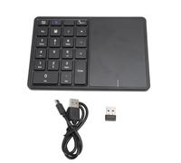 Msiud 2 in 1 Wireless Numeric Keypad, Black Blue Tooth Number Pad with 2.4G Touchpad and Type C Charging, 500mAh Financial Accounting Keyboard 22 Keys for PC Laptop Desktop, Compatible (Black)