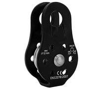 Msiud Climbing Pulley, 26KN Climbing Reel Heavy Duty Single Rope Pulley Block Bearing Hole Coupling Aluminum Outdoor Fixed Mountaineering Ropes Rocks for Under 12mm Height Rescue Rappelling (Black)