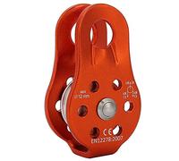 Msiud Climbing Pulley, 26KN Climbing Reel Heavy Duty Single Rope Pulley Block Bearing Hole Coupling Aluminum Outdoor Fixed Mountaineering Ropes Rocks for Under 12mm Height Rescue Rappelling (Orange)