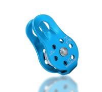 Msiud Climbing Pulley, 26KN Climbing Reel Heavy Duty Single Rope Pulley Block Bearing Hole Coupling Aluminum Outdoor Fixed Mountaineering Ropes Rocks for Under 12mm Height Rescue Rappelling (Blue)