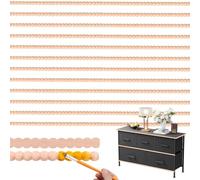 Msiud Half Round Wooden Beading Strips, Decorative Trim for Wall Door Shelf | Unfinished Beech Wood Bobbin Moulding, Length for DIY Furniture, Cabinet, Wall and Door Decoration Trim Moulding Woodwork