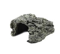 Msiud Reptile Hiding Habitats, Fish Cave Aquarium Turtles Basking Resin Rock Decoration Ornament Shelter Pet Terrarium Nests Decorations for Spiders Frogs Tortoise Hermits Crabs (Large)