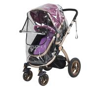 Msiud Universal Pram Rain Cover, Universal Rain Cover for Pushchair, Clear Waterproof Windproof Pushchair Protector (55x75x40cm), with Zip Access, Stroller Weather Shield, for Toddler Seats Carrycots