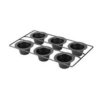 Mskidand 6 Cup Nonstick Popover Pan Muffin Cupcake Bakeware Pudding Pan for Oven Baking Frittatas Muffins Quiches Pudding Cakes