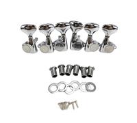 Mskidand 6 Pcs Small Fish-Tail Button Sealed-Gear String Tuning Pegs Tuners Machine Heads for Acoustic Electric Guitar Silver