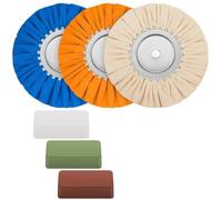 Mskidand 6Pcs 8Inch Airway Buffing Wheel Aluminum Wheel Polishing Kit Safe Flange in Diameter 5/8 Inch Arbor for Angle Grinder