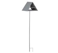 Mskidand Bird Feeder with Ground Spike, Metal Rat Proof, Feeding House, Grey Feeding House for Garden
