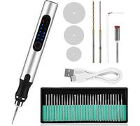 Mskidand Electric Engraving Pen Kit,Cordless Rechargeable Grinding Pen with 35 Bits,for Carving Glass Jewelry Wood Stone Manicure