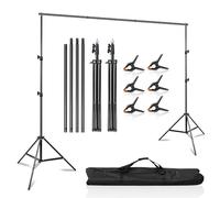 MSKIRA 2x3m/6.5x10ft Photography Backdrop Stand Adjustable Background Support System Kit Backdrop Frame with Carry Bag for Photo Studio Video Birthday Party
