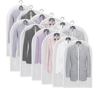 MsKitchen Clear Garment Bags Hanging Clothes Bags (Set of 12) for Closet Storage Plastic Bag with Zipper for Suit Dress Coat Travel Laundry Wardrobe Closet Garment Dust Cover Bags 24'' x 40'' 12 Pack
