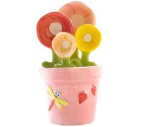 Mskmnkot 1 Set Flower Measuring Spoons, Ceramic Cactus Spoons In Pot, Decorative Pot and Cup Set, Cute for Home Kitchen, Style 2