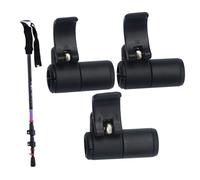 Mskmnkot 3Pcs Stick Clip Rock Climbing, 18 16 14mm Pole Clamp Hiking Pole Replacement Parts Plastic Flip Lock Clips for Mountaineering, Black Lock On Climbing Sticks