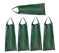 Mskmnkot 5Pcs Hanging Grow Bags 10x28 Inch Green Color Breathable PE Hanging Plant Bag with Multiple Hole & Strap for Strawberry, Tomato, Potato Grow Bags
