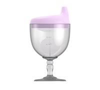 Mskmnkot Baby Sippy Cup Baby Goblet Sippy Cup Plastic Toddler Feeding Cups Beverage Mug Wine Glass Milk Bottle Purple, Goblet
