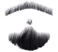 Mskmnkot Fake Mustache, Fake Beard for Men, Realistic Human Hair Mustache & Lace Beard, Invisible Costume Facial Hair for Halloween & Cosplay, Style 4