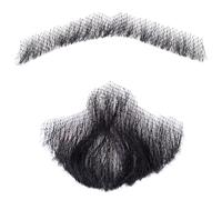 Mskmnkot Fake Mustache, Fake Beard for Men, Realistic Human Hair Mustache & Lace Beard, Invisible Costume Facial Hair for Halloween & Cosplay, Style 3
