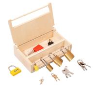 Mskmnkot Lock and Key Toys for Toddlers Wooden Lock Set with Metal Keys Develop Fine Motor Skills Preschool Learning Toys Educational for Kids Gift