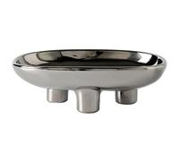 Mskmnkot Snack Bowls, 10" Oval Ceramic Fruit Bowl 3-Leg Pedestal Serving Tray for Breads Snacks Salad Kitchen Decorative, Fruit Bowl