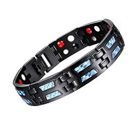 Mskmnkot Titanium Power Bracelet, Carbon Fiber Bracelet, Carbon Blue Titanium Therapy, Therapy Fit Plus, Body Firming For Men, Adjustable Length, (Siz