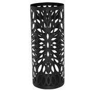 Mskmnkot Umbrella Stand, 19x8 Umbrella Stand for Entryway Hallway Round Hollow-Out Metal Holder with Hooks & Drain Tray, Holder for Entryway