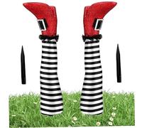 Mskmnkot Witch Legs 2pcs/Set Witches Legs Halloween Decor 3D Upside Down Wicked Witch with Stakes, Halloween Decorations for Lawn, Yard and Patio Decor Red