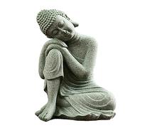 Mskmnkot Zen Garden Decor Buddha Statue Mini Buddha Buddah Ornament Sandstone Resting Sleeping Meditating Accessories for Zen Garden Style 1, Statue