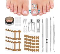 MSLHUB Ingrown Toenails Correction Set, Simple Tool Set for Ingrown Toenail, Nail Clip, Toenail Set with Toenail Correction Patch, Stainless Steel Foot Care Set Professional