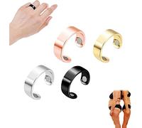 MSLing Lymphatic Drainage Magnetic Ring, Copper Magnet Rings Opening Adjustable Ring, 4 Colours 4PCS