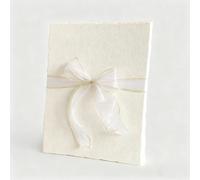 MSLSOZ 25 Sheets White Handmade Paper, 300 GSM Handmade Textured Papers, 4x6 Inch Cotton Paper for Wedding Invitations, Watercolor, Writing, Printers & Craft Card Making (not Include The Bow).