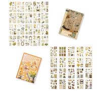 MSLSOZ 320Pcs Vintage Scrapbooking Stickers, Nostalgic Style of Scrapbooking Sticker Set, Self-Adhesive Stickers for DIY, Photo Albums, Journals, Collage Art (Falling Twilight)