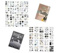 MSLSOZ 320Pcs Vintage Scrapbooking Stickers, Nostalgic Style of Scrapbooking Sticker Set, Self-Adhesive Stickers for DIY, Photo Albums, Journals, Collage Art (Dark Galaxy Paradise)