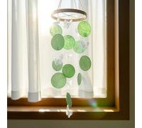 MSLSOZ Butterfly Shell Wind Chime, Wind Chimes Indoor with S-Hook, Hanging Wind Chimes for garden, Crisp and Pleasant Sound, Perfect Indoor/Outdoor Garden and Home Decor Gift (Green).