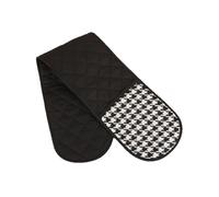 MSLSOZ Double Oven Gloves, Stylish Houndstooth Pattern Design, Black Oven Gloves, Household Kitchen Oven Mitts with Hanging Rope for Easy Storage.