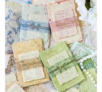 MSLSOZ Scrapbooking Paper Set, 120 Sheets of Mixed-Material Debossed Relief Art Decorative Paper in 2 Sizes and 4 Colours - Perfect for Journaling, Painting, Photo Albums
