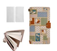 MSLSOZ Vintage Travellers Notebooks with Straps, Refillable Journal with Three Independent Inserts (Blank + Grid + Lined), With Zippered Ticket Pouch, 10.5*18cm,Travellers Notebook, Daily Diary, Gift.