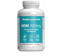MSM 3,000mg | with Added Vitamin C | Supports Healthy Joints, Skin, and Immune Function | Vegan & Vegetarian Friendly | Made in The UK