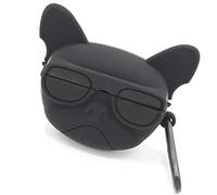 Msm-case Silicone Case Compatible with Huawei FreeBuds 4i, [Supports Wireless Charging] [Shockproof Protective Case] [Carabiner] -Cute Cartoon 3D-Glasses Dog