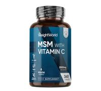 MSM Supplements 2500mg - with Vitamin C - 360 Easy to Swallow MSM Tablets | 6 Months Supply - Source of Sulphur - Vegan, Non-GMO & GMP-Approved - Methylsulfonylmethane Tablets for Women & Men