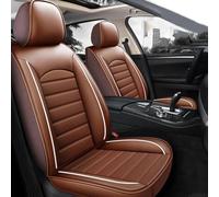 MSMDG Car Cover Seats Full Set For VW Volkswagen Touran 2004-2018, Set Waterproof Seat Covers, Set Leather Car Seat Cushion Protectors,E/coffee style