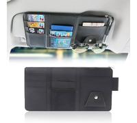 MSMDG Car Sun Visor Organizer for Dacia Sandero 3 / Sandero Stepway III, Sunvisor Organizers for Auto, Visor Holder Document Wallet Multi-Pocket, Car Accessories,B/Black