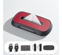 MSMDG Car Tissue Holder for BYD Yangwang U8/Yangwang U9, Car Tissue Box with Number Plate Leather Design Versatile, Durable Car Tissue Holder,D/Red